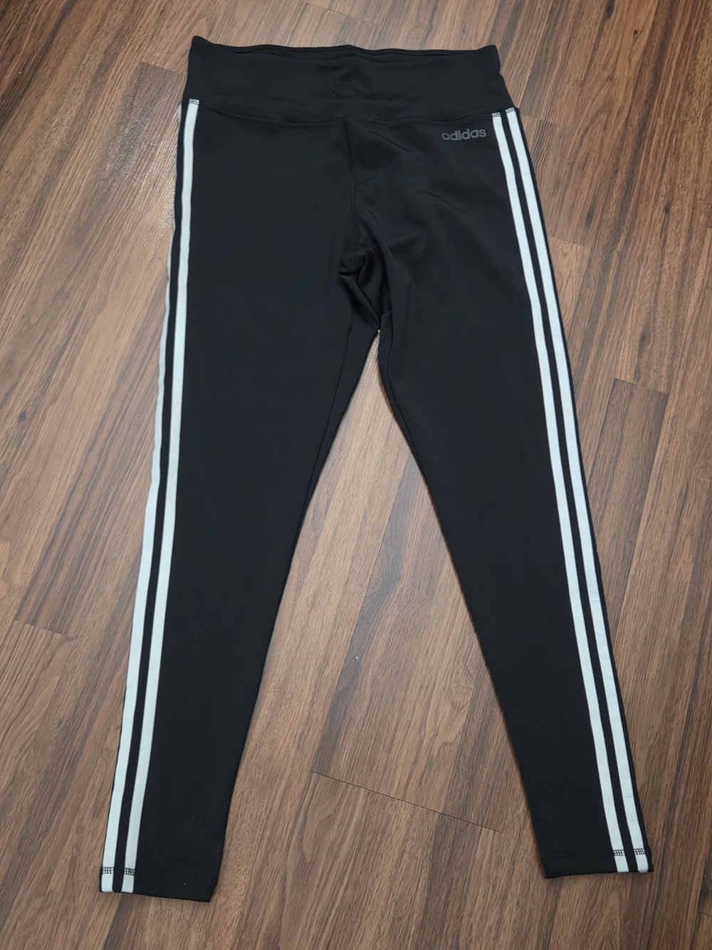adidas Climalite Women's Black Leggings with White Side Stripes